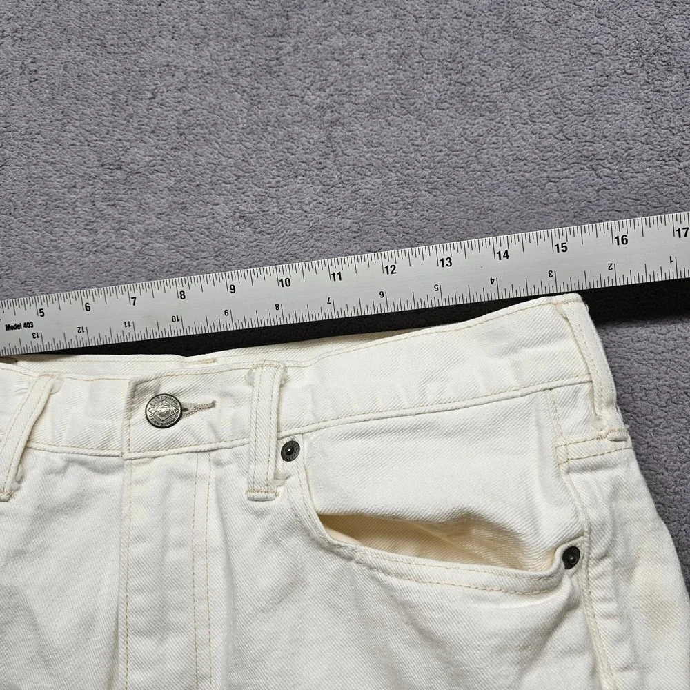 J.Crew 770 Straight Fit Jeans Mens 32x32 Cream Off White Slim Every Stitch Denim